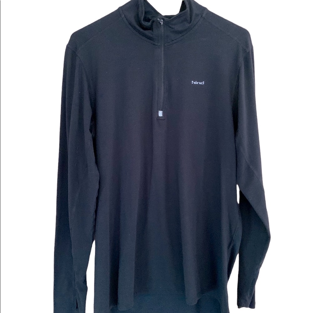 Hind black long sleeve quarter zip pull over workout running top men’s Size M